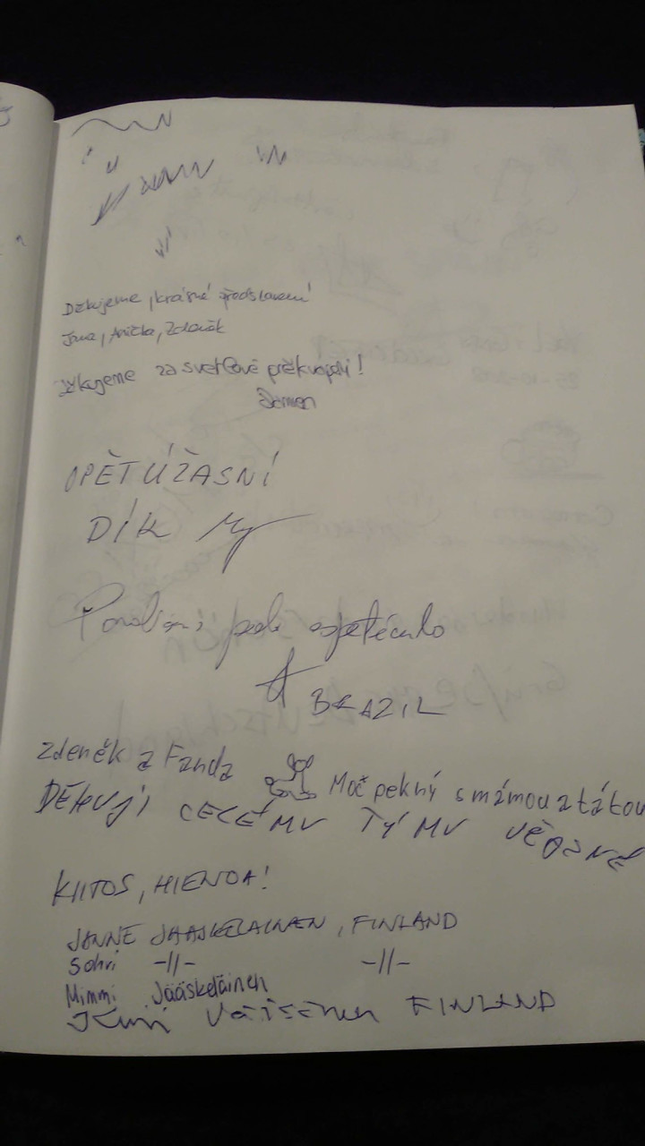 Black light theatre guestbook